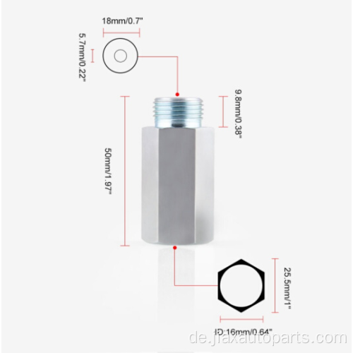 50 mm Abstandshalter für Sauerstoffsensor, M18 * 1,5-Gewinde universal